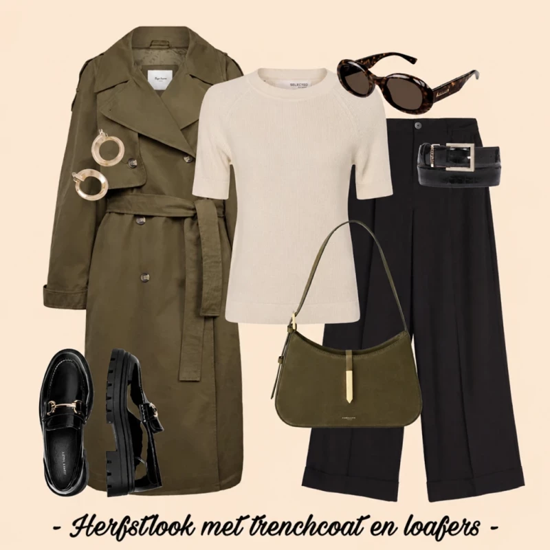 Herfstlook met een olijfgroene trenchcoat: hoe zie je er dit najaar stijlvol en elegant uit?